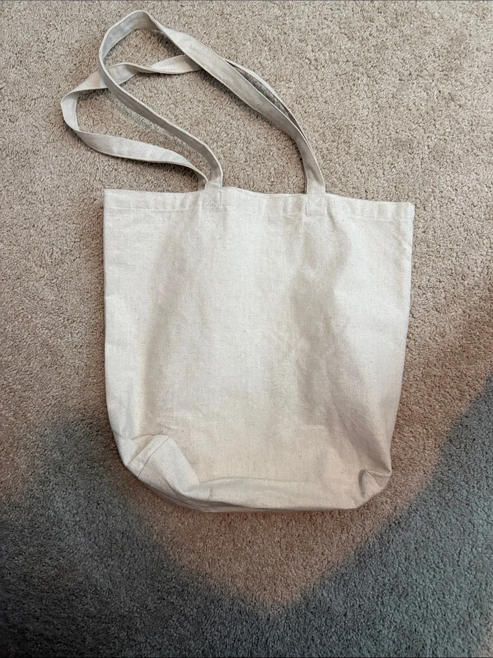 Dog Mom Canvas Tote Bag in Natural with Navy Print